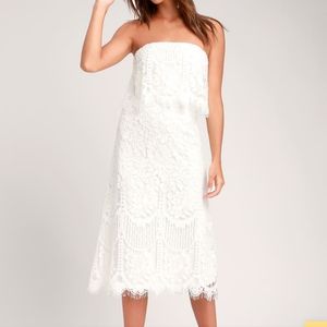 NWT Lulus White strapless dress